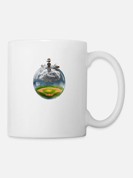 Surreale Glaskugel mit Baseballfeld - Tasse - Weiß