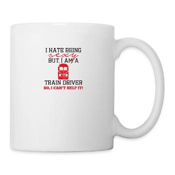 Lokführer, Zugführer, Eisenbahn, U-Bahn, ICE, Zug - Tasse - Weiß - Rechts