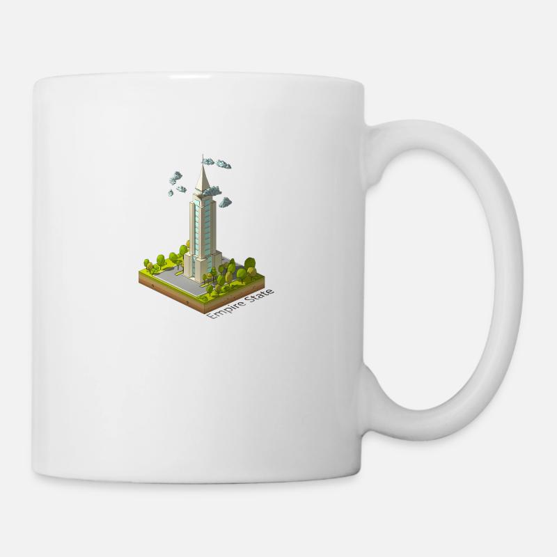 Geometric low poly Empire Building - Mug - white