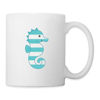 Seahorse turquoise striped - Mug - white - Right