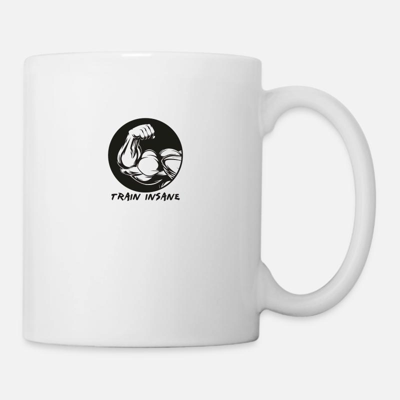TRAIN FOU | muscles de la motivation de remise en forme - Mug blanc - blanc