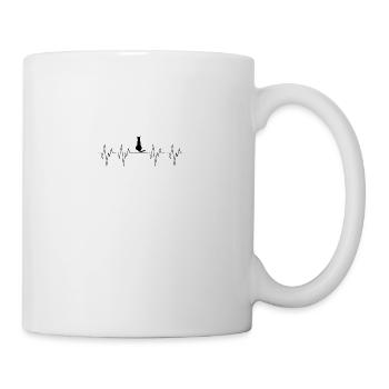Katze Cat Herzschlag Heartbeat Tiere Liebe Love an - Tasse - Weiß - Rechts