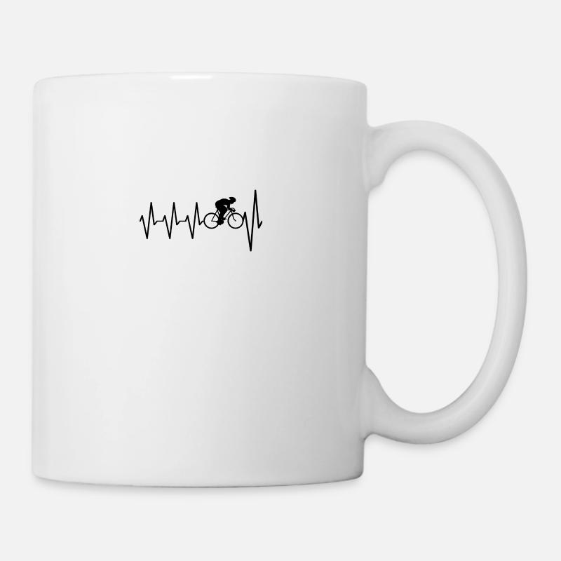 Battement de coeur mon vélo, vélo de route - Mug blanc - blanc