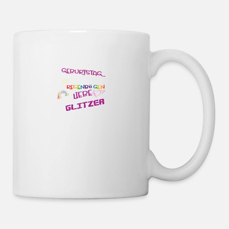 Geburtstagssprüche Sonnenschein Regenbogen & Liebe - Tasse - Weiß