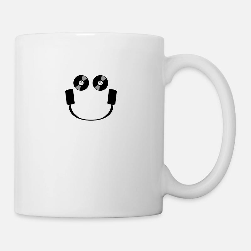 Smiley Kopfhörer Geschenk Idee Geburtstag T-Shirt - Tasse - Weiß