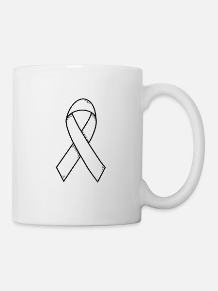 Brustkrebs Krebsschleife minimal - Tasse - Weiß