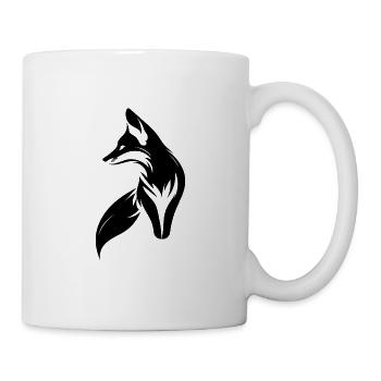 Süsses niedliches Fuchs Porträt Tattoo Style - Tasse - Weiß - Rechts