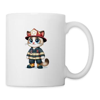 Cute Cat Firefighter - Mug - white - Right