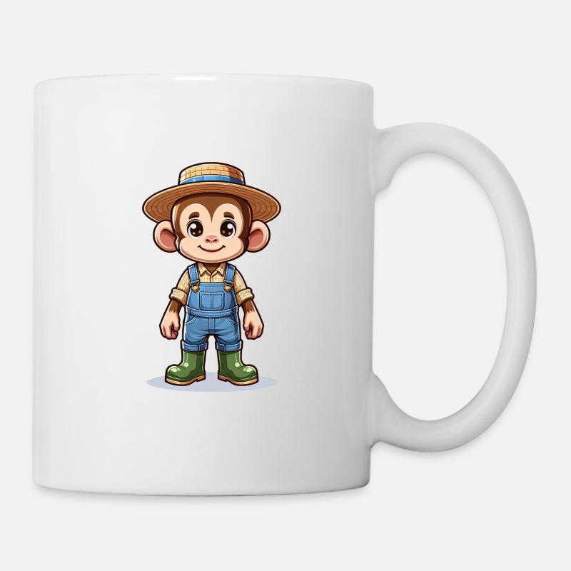 Mignon Singe Fermier - Mug blanc - blanc