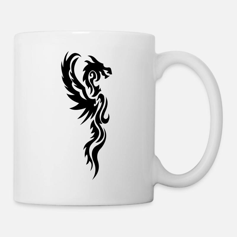 tribal dragon tattoo - Mug - white
