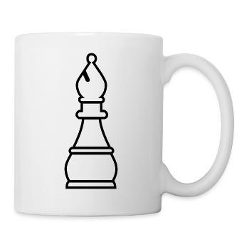 Schach Läufer - Tasse - Weiß - Rechts