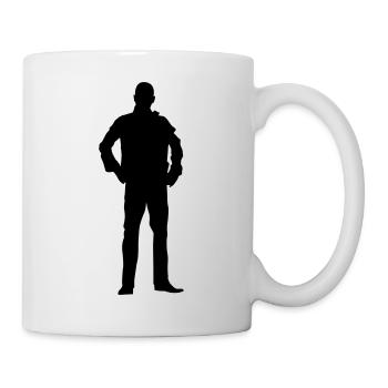 Mann Körper Silhouette Vektor-Design - Tasse - Weiß - Rechts