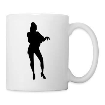 Sänger und Tänzer Silhouette Vektor-Design - Tasse - Weiß - Rechts