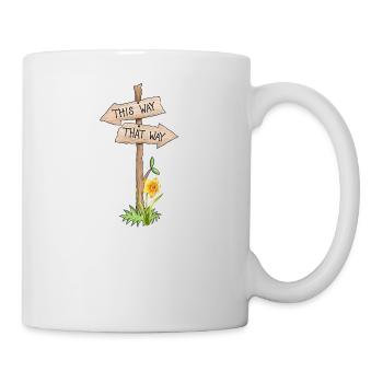 signe rue à sens unique poteau indicateur signe - Mug blanc - blanc - Droite