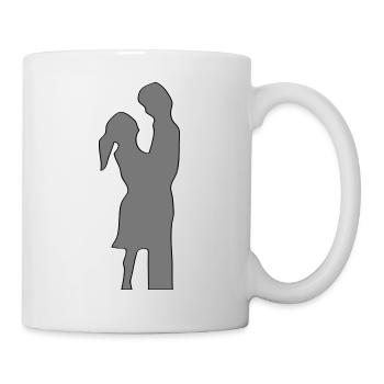 Liebe Paar Silhouette Valentinstag Geschenk Idee - Tasse - Weiß - Rechts