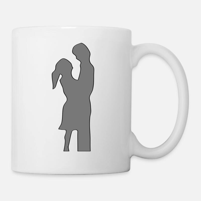 Amour couple Silhouette Saint Valentin cadeau idée - Mug blanc - blanc