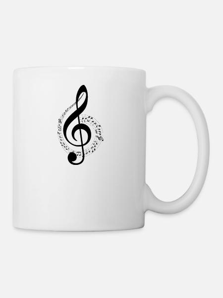Notenschlüssel Musik - Tasse - Weiß