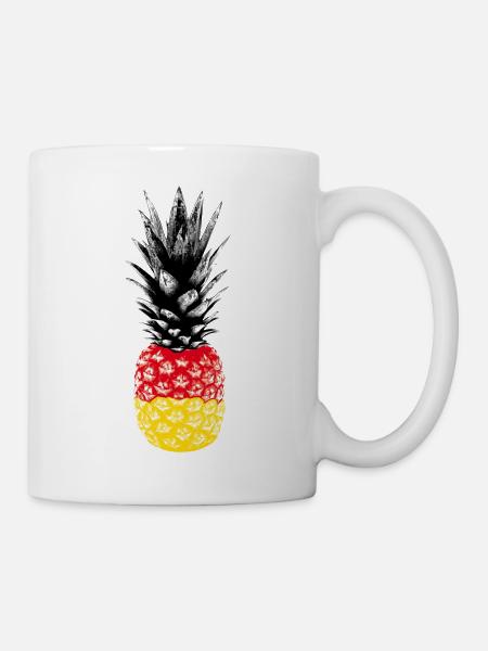 Deutschland, Ananas, Flagge, WM, Fußball - Tasse - Weiß