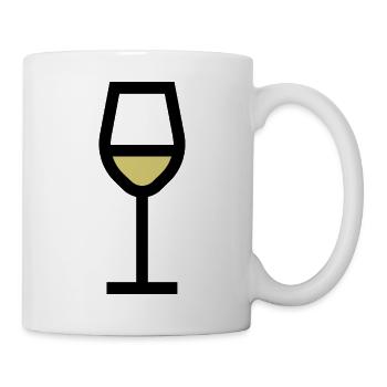 White wine glass, white wine - Mug - white - Right