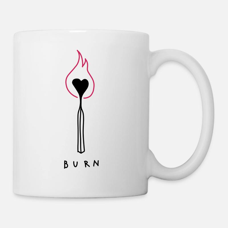 Burn Herz - Tasse - Weiß