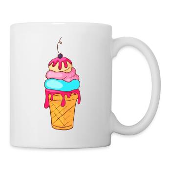 Eis Speiseeis Eiskrem Eiscreme Kugeleis Eisbecher - Tasse - Weiß - Rechts