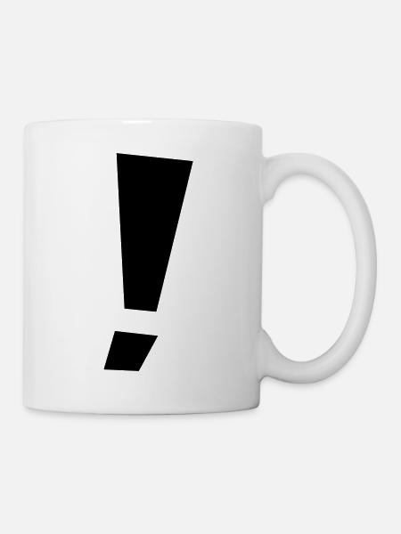 rufezeichen_1_farbig - Tasse - Weiß