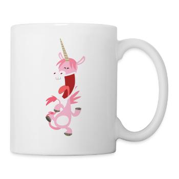 Licorne rose qui danse par Cheerful Madness!! - Mug blanc - blanc - Droite
