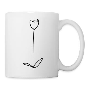 Tulipe - couleur design sélectionnable - Mug blanc - blanc - Droite