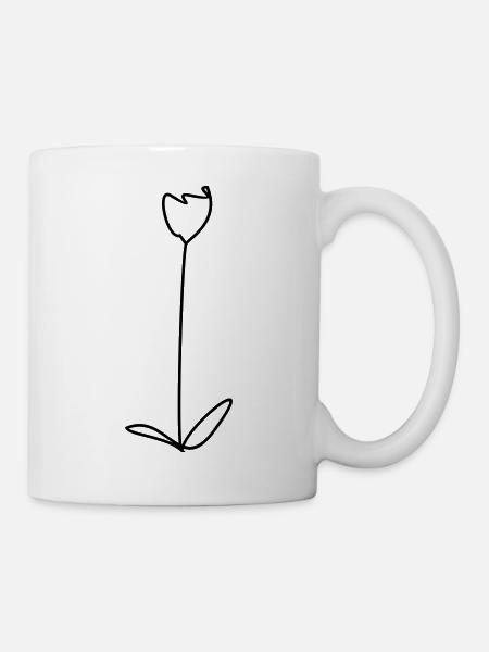 Tulpe - Design-Farbe wählbar - Tasse - Weiß