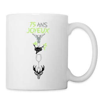 75 ans ane nid verre cerf rebus anniversaire - Mug blanc - blanc - Droite