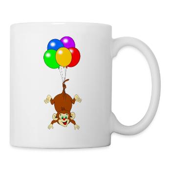 Monkey with balloons - Mug - white - Right