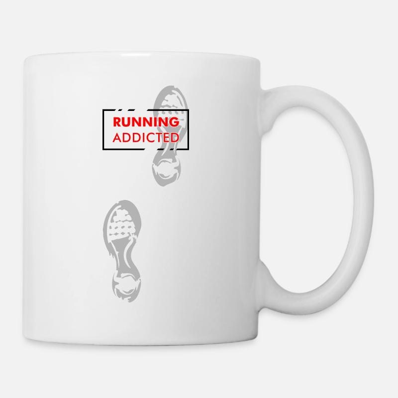 running addicted - Tasse - Weiß