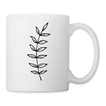 Ast Zweig Blatt Blätter Pflanze Natur Mistel Tanne - Tasse - Weiß - Rechts
