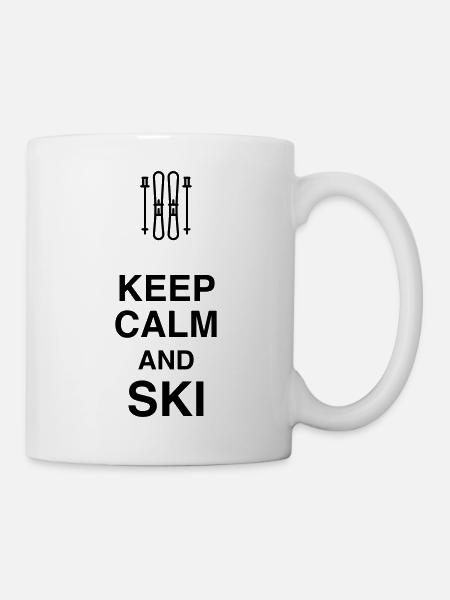 Ski Skieur Sport Sportif Skier Montagne - Mug blanc - blanc