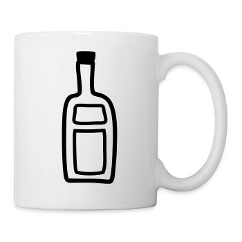 Flasche Alkohol - Tasse - Weiß - Rechts