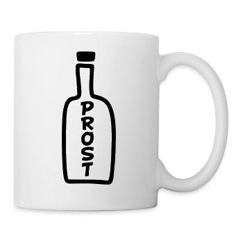 Flasche Prost - Tasse - Weiß - Rechts