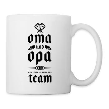 oma opa team unschlagbar - Tasse - Weiß - Rechts