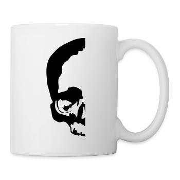 halber totenkopf / half skull - Tasse - Weiß - Rechts