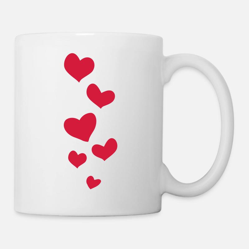 six cœurs rouges - Mug blanc - blanc