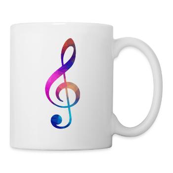 Clé de sol colorée - Mug blanc - blanc - Droite