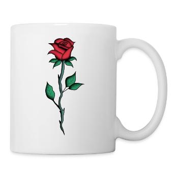 Rose rouge - dessin, art - Mug blanc - blanc - Droite