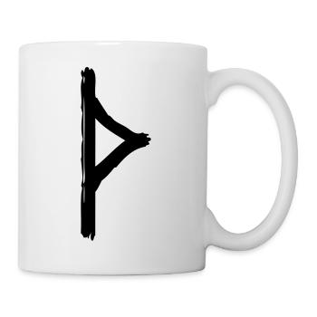 viking symbol rune thurisaz black - Mug - white - Right