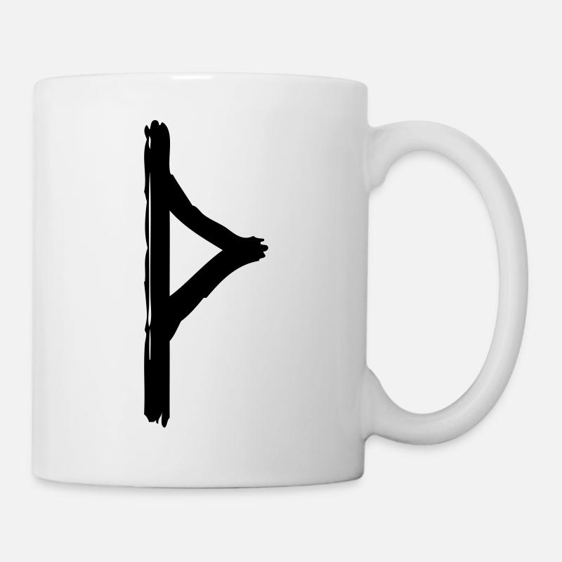 symbole viking rune thurisaz noire - Mug blanc - blanc