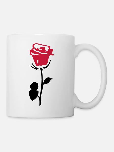 rose fleur - Mug blanc - blanc