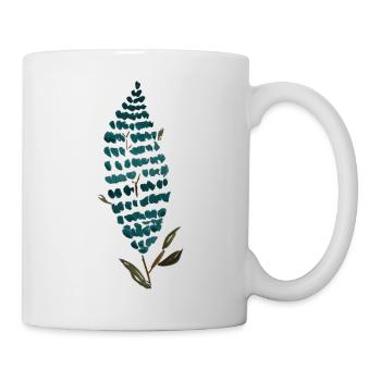 Flieder Aufdruck Print in Blau violett - Tasse - Weiß - Rechts
