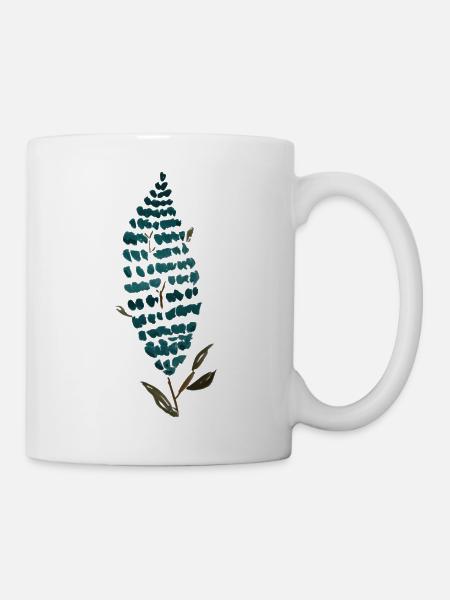 Flieder Aufdruck Print in Blau violett - Tasse - Weiß