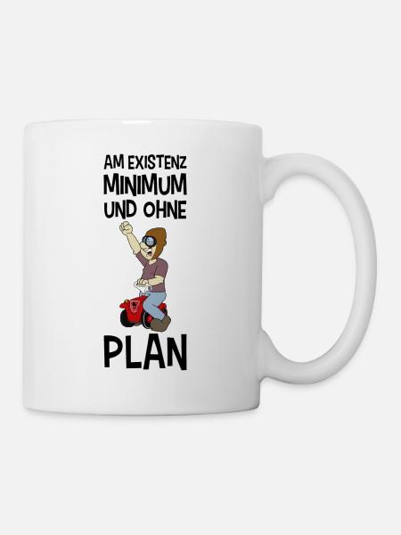 Am Existenzminimum und Pleite - Tasse - Weiß
