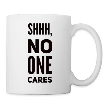 Chut personne ne se soucie de dire drôle - Mug blanc - blanc - Droite