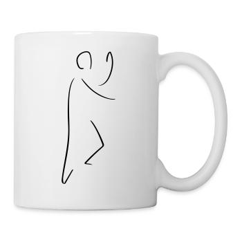 Qigong Line Art – Minimalistisch - Tasse - Weiß - Rechts