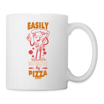 Facilement distrait par la pizza - Mug blanc - blanc - Droite